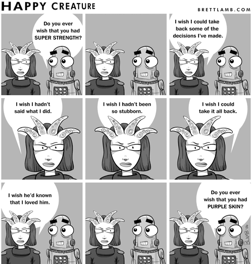 happy creature comic strip